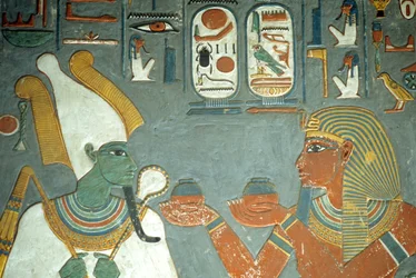 Ancient Egypt, Painting, Horemheb Offering Ointments to Osiris, Horemheb Tomb, Thebes