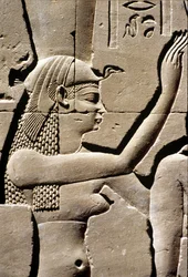 Ancient Egypt, Wall Carving, Goddess Isis, Temple of Horus, Edfu, 237 - 57 BC