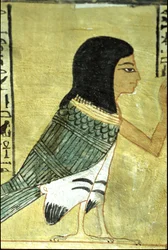 Wall Painting, Tomb of Inherkhau, Thebes, Tomb of the Nobles, 20th Dynasty, Ba or Soul of Inherkhau