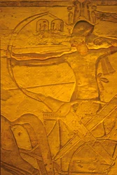 Ancient Egypt, Wall Painting/Carving, Rameses II in His Chariot at the Battle of Kadesh, Temple of Rameses II and Nefertari, Abu Simbel