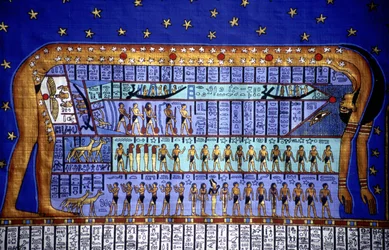 Egyptian Cosmos, Goddess Nut Bending to Form the Sky