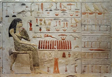 Stele of Princess Nofreyabet (coloured limestone relief, c. 2575 BC)
