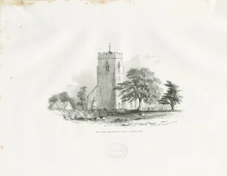 Drayton Bassett Church: lithograph (vignetted), nd [c 1825-30]