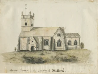 Shenstone Church: watercolour painting
