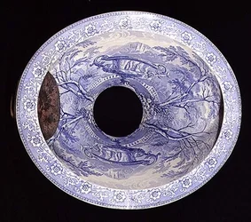 Staffordshire Blue and White Pattern Toilet Pan