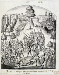 Battle of Quimperlé between Messire Louis of Spain and the people of the Countess of Montfort