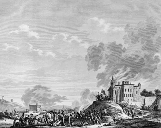 French Revolution: Capture of the camp of Jales en Ardeche by the revolutionary patriots in July 1792. Paris, Library of the Institute of History of Revolution