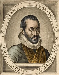 Portrait of Francois de La Noue, author of Speeches politiques et militaires francais - Francois de la Noue called Bras-de-Fer (Iron Arm)