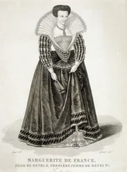 Portrait of Margaret of Valois, known as Queen Margot (1553-1615), Queen of Navarre, first wife of Henry IV