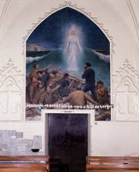 The crew at risk makes a wish to N.D. du Orchard - ex-voto of Notre Dame de Orger, Cancale