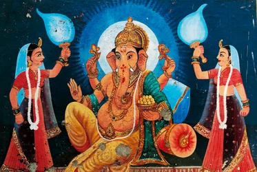 Depiction of Ganesh, Benares, India