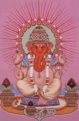 Lord Ganesh Ganpati Miniature Painting on Paper