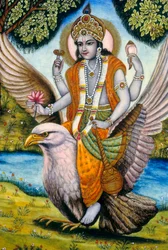 Lord Vishnu Sitting on Garuda