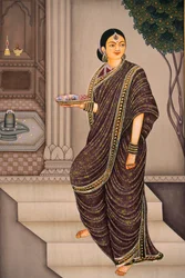 Marathi Lady Going To Temple