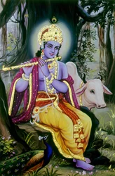 Miniature Painting of Lord Krishna, India