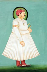 Miniature Painting of Maharaja Sawai Ishwari Singh, Jaipur