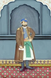Miniature Painting of Maharaja Sawai Ram Singh II, Jaipur