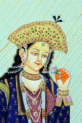 Miniature Painting of Mughal Queen Mumtaz Mahal