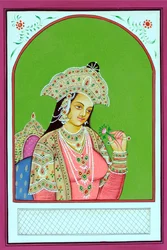 Miniature Painting of Mughal Queen Mumtaz Mahal