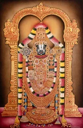 Miniature Painting on Paper of Tirupati Balaji
