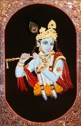 Painting of God Krishna, India
