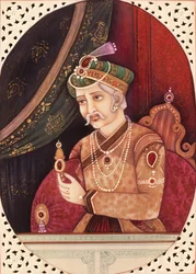 Painting of Mughal Emperor Akbar, 1956