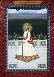 Painting of Sawai Jai Singh, Ex-Ruler, Jaipur, Founder (1700-1743), Rajasthan, India