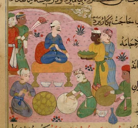 Preparation of betel for the Sultan Ghiyath al-Din, from The Ni