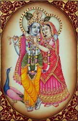 Radha Krishna Miniature Painting on Ivory