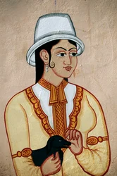 British Lady with Puppy, Jaipur, Rajasthan, India