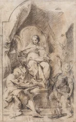 Adoration of the Madonna and Child with St. Jerome and a Guardian Angel