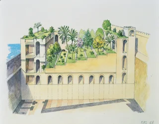 Palace of Nebuchadnezzar, Babylon, with hanging gardens