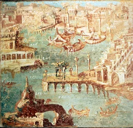 Port of Pozzuoli near Naples. Museo Nazionale de Naples