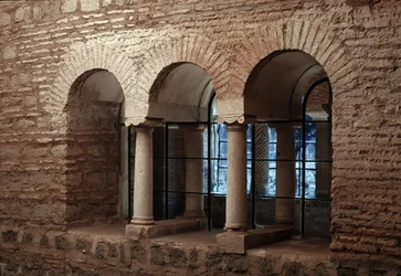 View of the cloister of the church of Saint Vincent and Saint Anasthasius the Abbey of the Three Fountains
