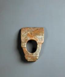 Red granite ring-shaped hoe, Jomon period