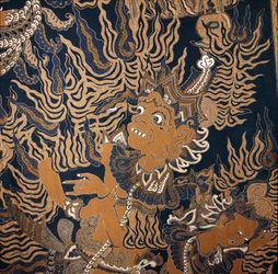 Javanese batik with a monster