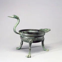 Tripod with ducks-head handle, Paekche Kingdom, 6th-7th century