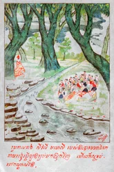 Mahajanaka Jataka, circa 1910 (illustration)