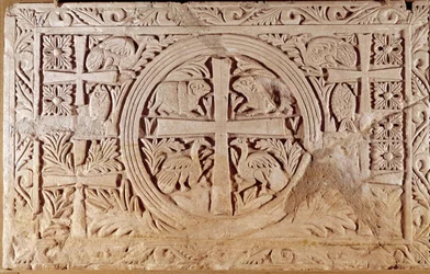 Chancel slab, closing element of the choir of a church. from Lebanon. 5th-6th century AD. Paris, Louvre Museum