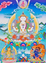 Chenresi, the lord of the six syllables "Om Mani Padme Hum"