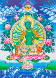 Image Depicting the Green Tara, the Maternal Protector from All Dangers in the Ocean of Existence