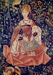 Hanging of seigneurial life: Embroidery (detail)