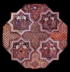 Persian art: fragment of a wall faience panel, from Damghan