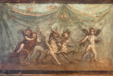 Cupids and Chariot Pulled by Griffins, Herculaneum