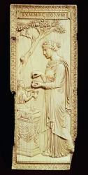 One leaf of the Symmachi Diptych, named after the Symmachi Family, AD 400