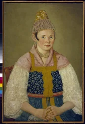 Portrait of a Merchant Woman in Kokoshnik Kabluchok