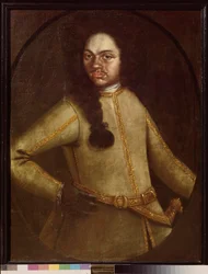 Portrait of a Man in Uniform of the Recruits of Peter I