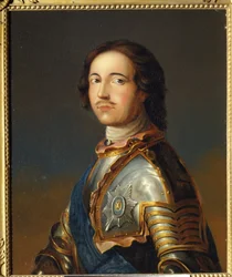 Portrait of the Emperor Peter I The Great in Knight Armour