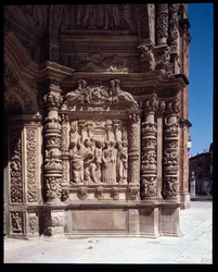 View of the Facade of Cathedral St Mary, Astorga, Spain