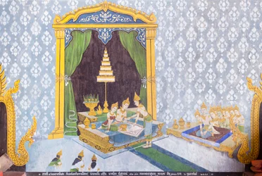Fresco Depicting a Scene from the Life of Buddha, Wat Phra That Doi Suthep Temple